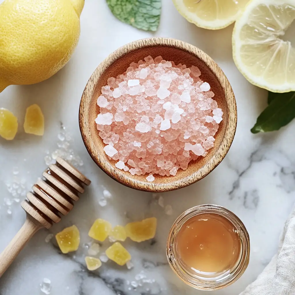 Pink Himalayan salt with lemon and honey for natural zepbound drink recipe